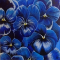 Blaue Stiefmuetterchen 80x80 Acryl